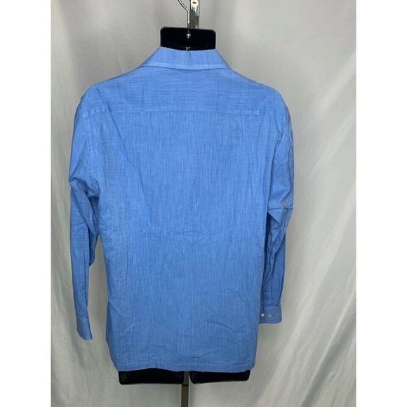 𝅺HUGO Boss 15 32/33 Mens Designer Blue Dress Shirt Work Office Business Smart - Picture 5 of 7